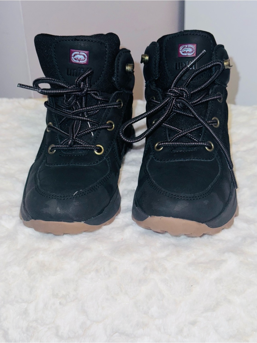 Ecko Unlimited Kids Black Winter Boots with Brown Outsole